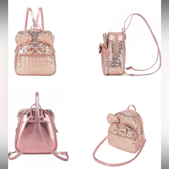 NWOT Mini Backpack Bowknot Polka Dot Daypacks Convertible Shoulderbag - Picture 7 of 16